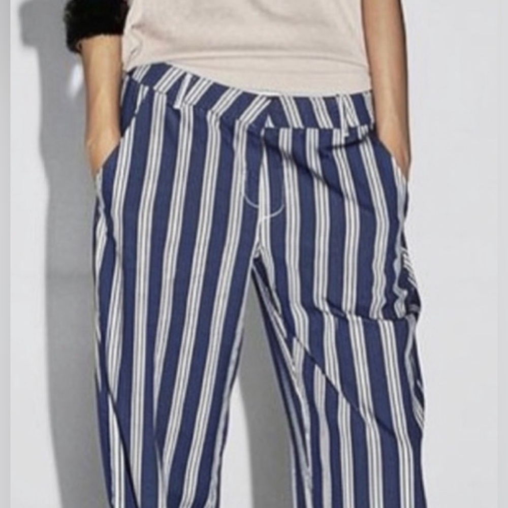 Striped cotton Blue and White Pants